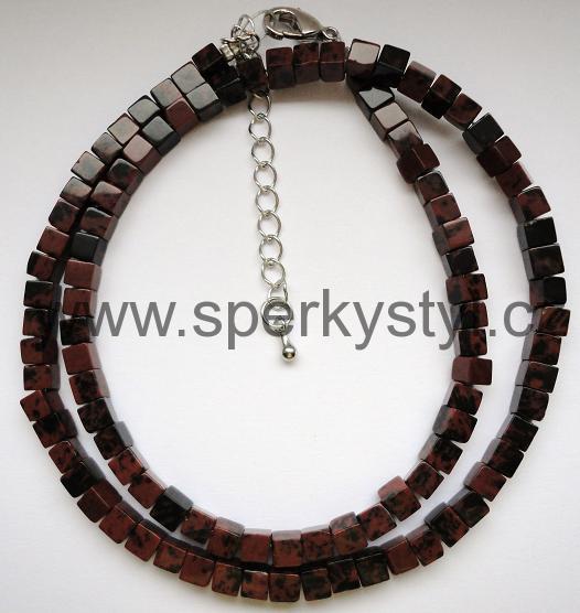 Elegantní náhrdelník z minerálu mahagonový obsidián
