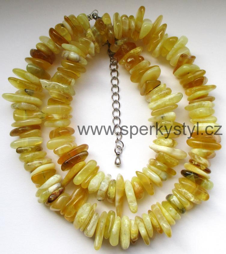 Elegantní náhrdelník z minerálu žlutý opál