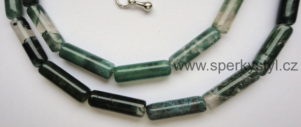 Elegantní náhrdelník z minerálu mechový achát