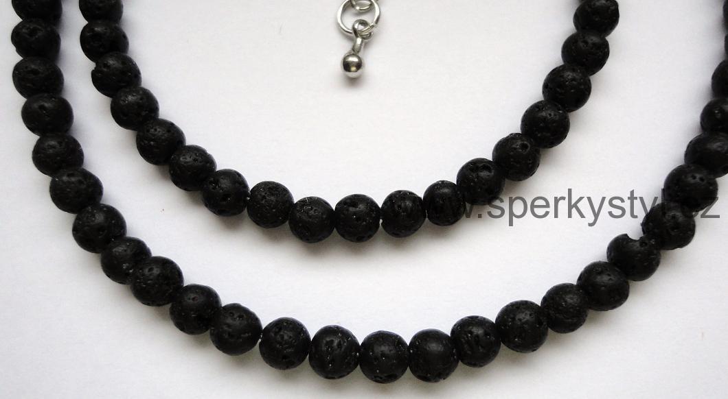 Elegantní náhrdelník z minerálu láva