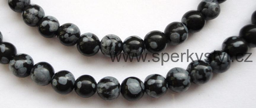 Elegantní náhrdelník z minerálu vločkový obsidián