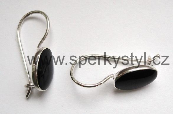 Elegantní náušnice s minerálem onyx - zapínací