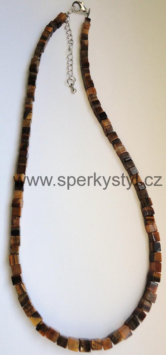 Elegantní náhrdelník z minerálu tygří oko