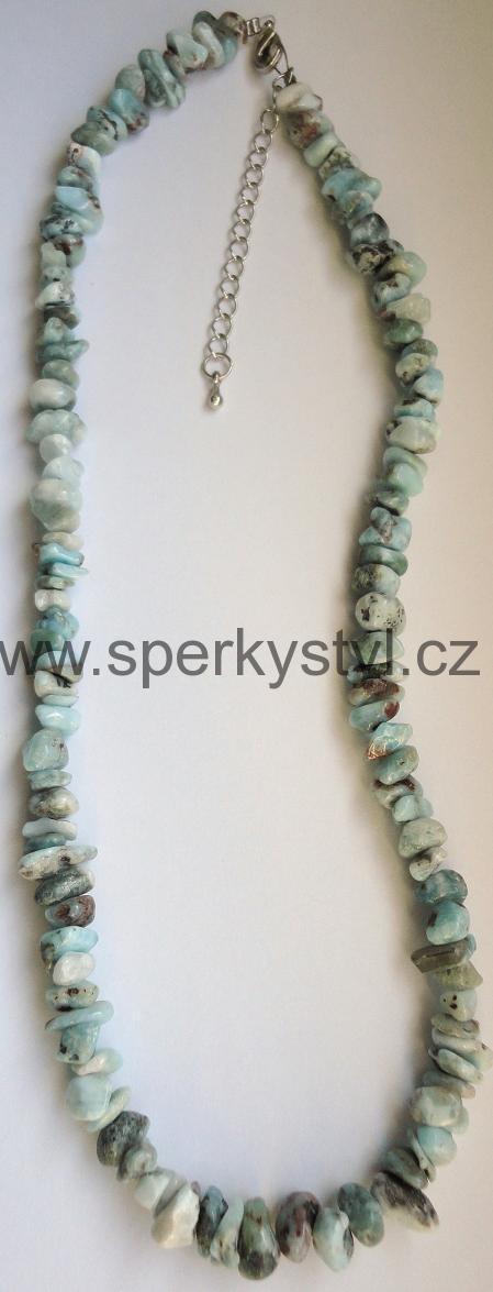 Elegantní náhrdelník z minerálu larimar