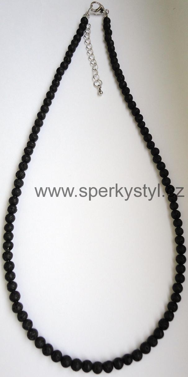 Elegantní náhrdelník z minerálu láva