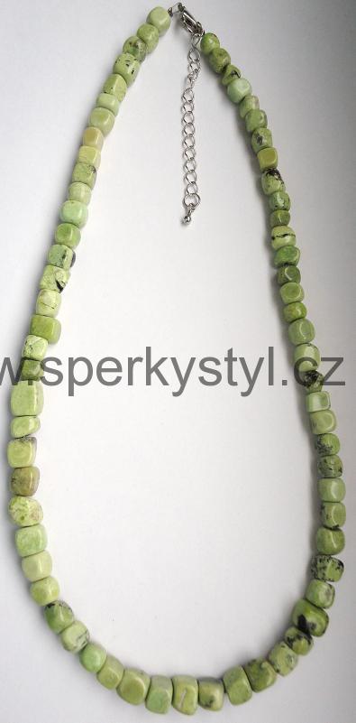 Elegantní náhrdelník z minerálu chryzopras