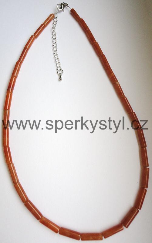 Elegantní náhrdelník z minerálu karneol