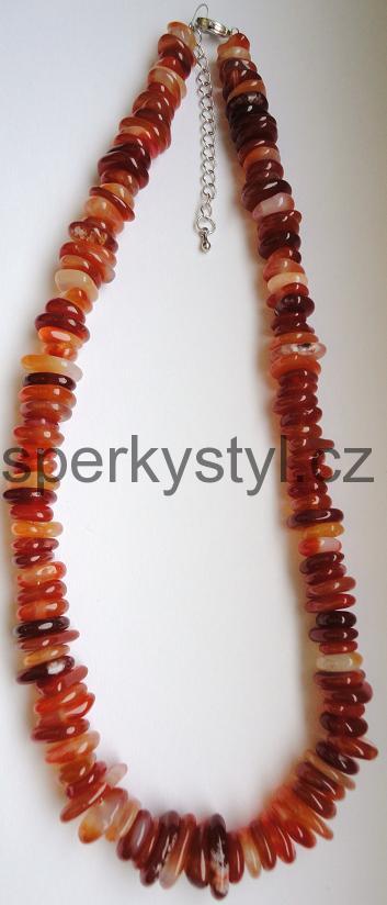 Elegantní náhrdelník z minerálu karneol