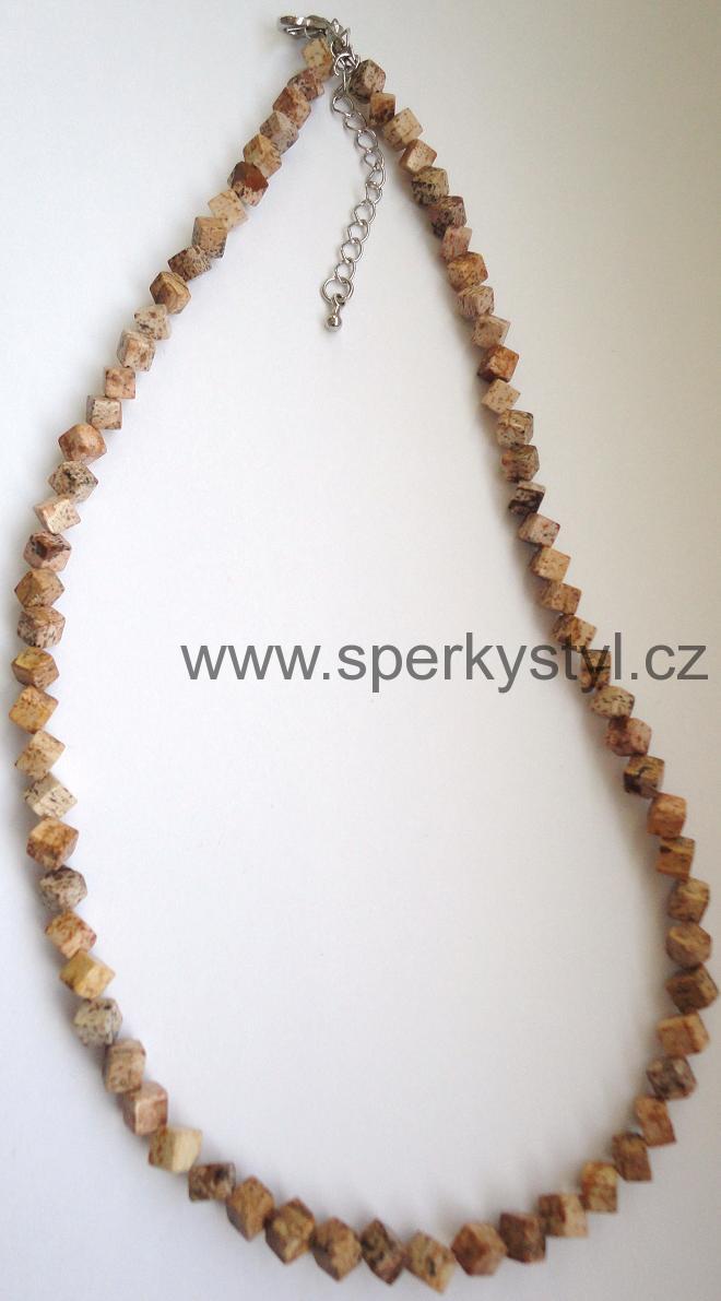 Elegantní náhrdelník z minerálu jaspis