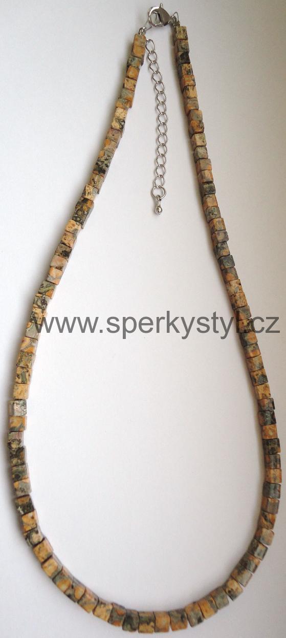 Elegantní náhrdelník z minerálu leopardí jaspis
