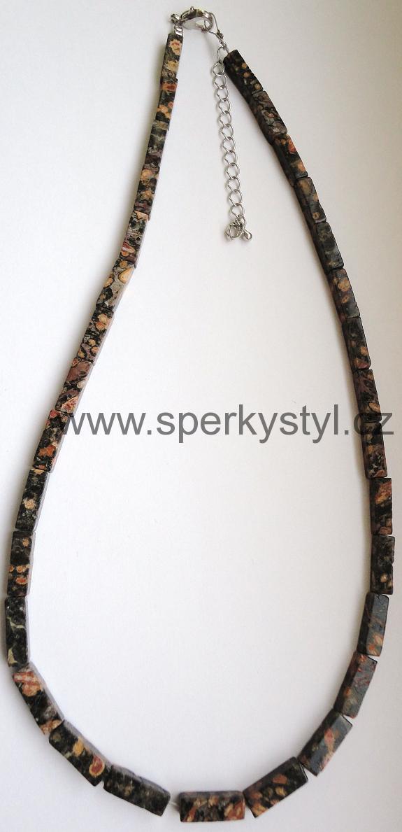 Elegantní náhrdelník z minerálu leopardí jaspis