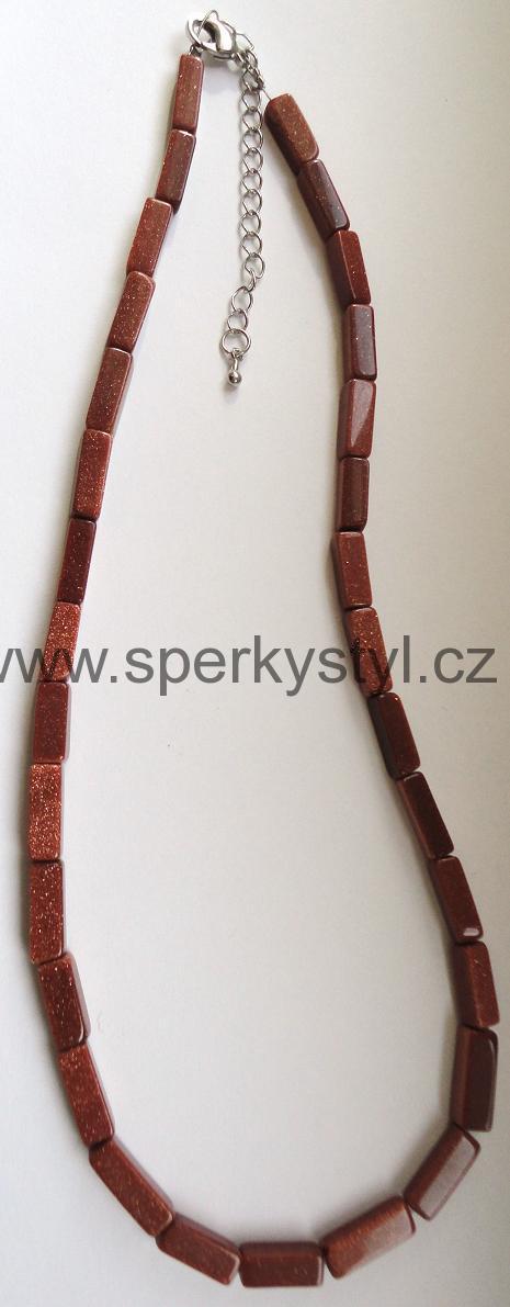 Elegantní náhrdelník z minerálu zlatý aventurín