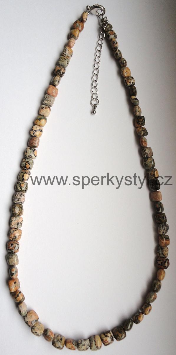 Elegantní náhrdelník z minerálu leopardí jaspis