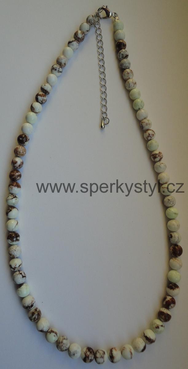 Elegantní náhrdelník z minerálu chryzopras 