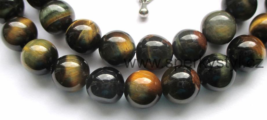 Elegantní náhrdelník z minerálů tygří a sokolí oko