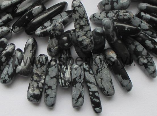 Elegantní náhrdelník z minerálu vločkový obsidián