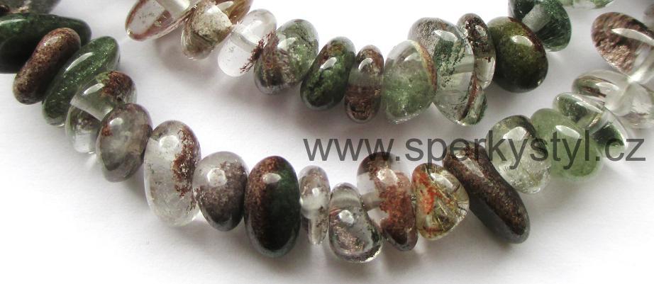 Elegantní náhrdelník z minerálu lodolit - křišťál s inkluzemi