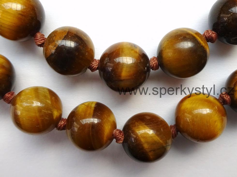 Elegantní náhrdelník z minerálu tygří oko