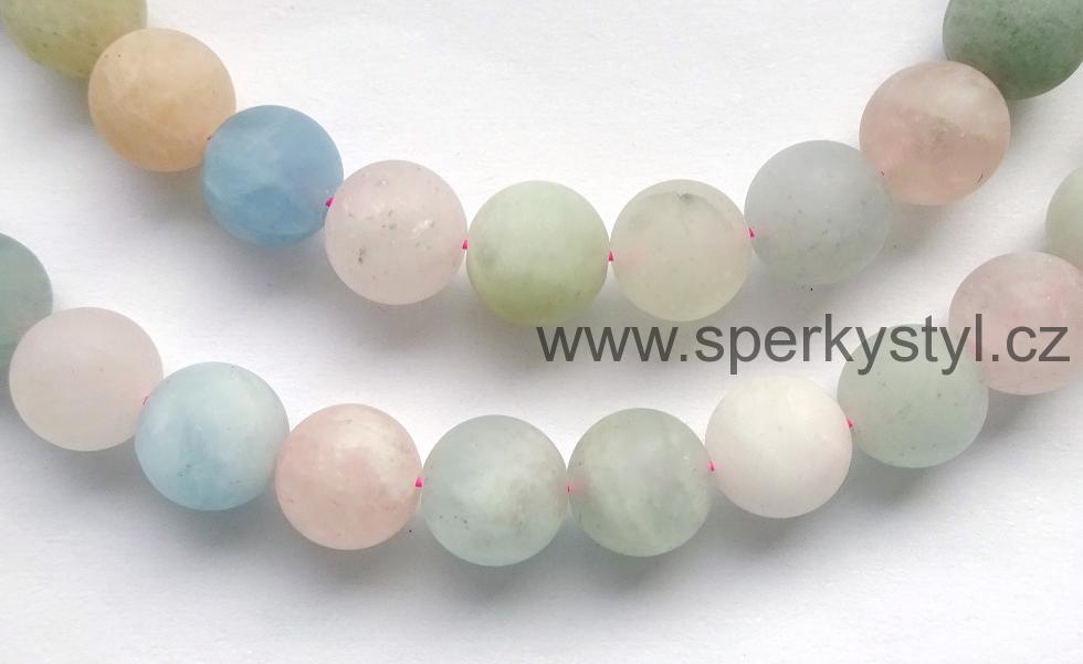 Elegantní náhrdelník z minerálu morganit - mat