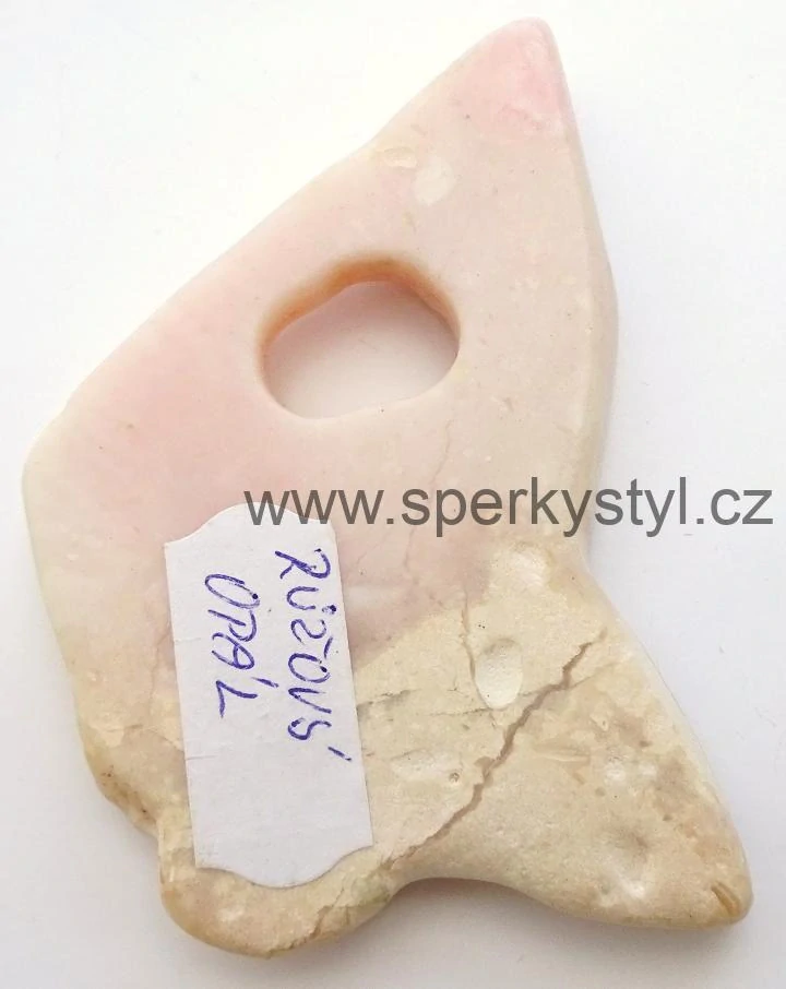Originální přívěsek ze surového minerálu růžový opál