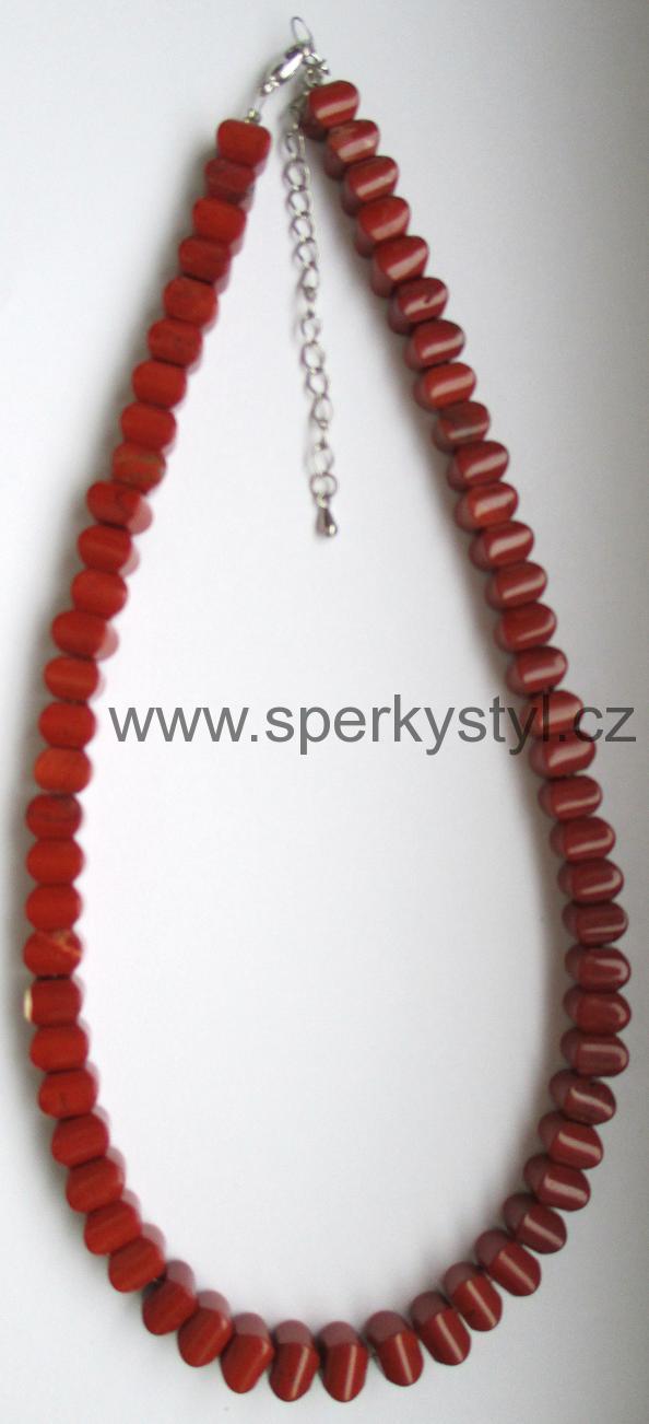 Elegantní náhrdelník z minerálu brekciový jaspis