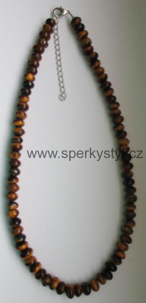 Elegantní náhrdelník z minerálu tygří oko