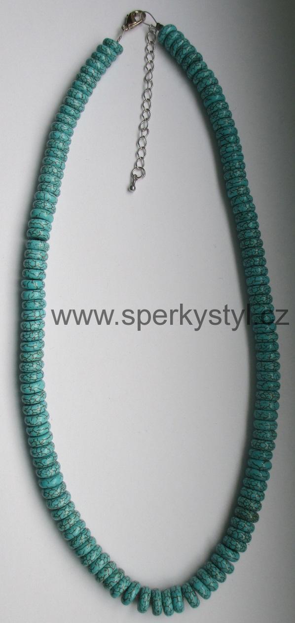 Elegantní náhrdelník z minerálu r. tyrkys
