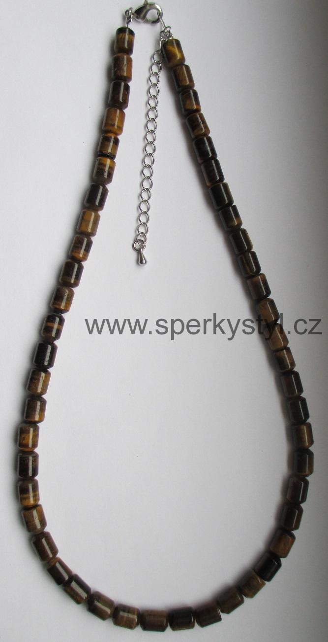 Elegantní náhrdelník z minerálu tygří oko