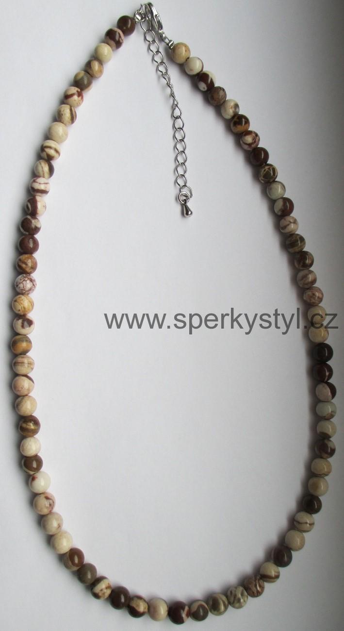 Elegantní náhrdelník z minerálu jaspis mocca