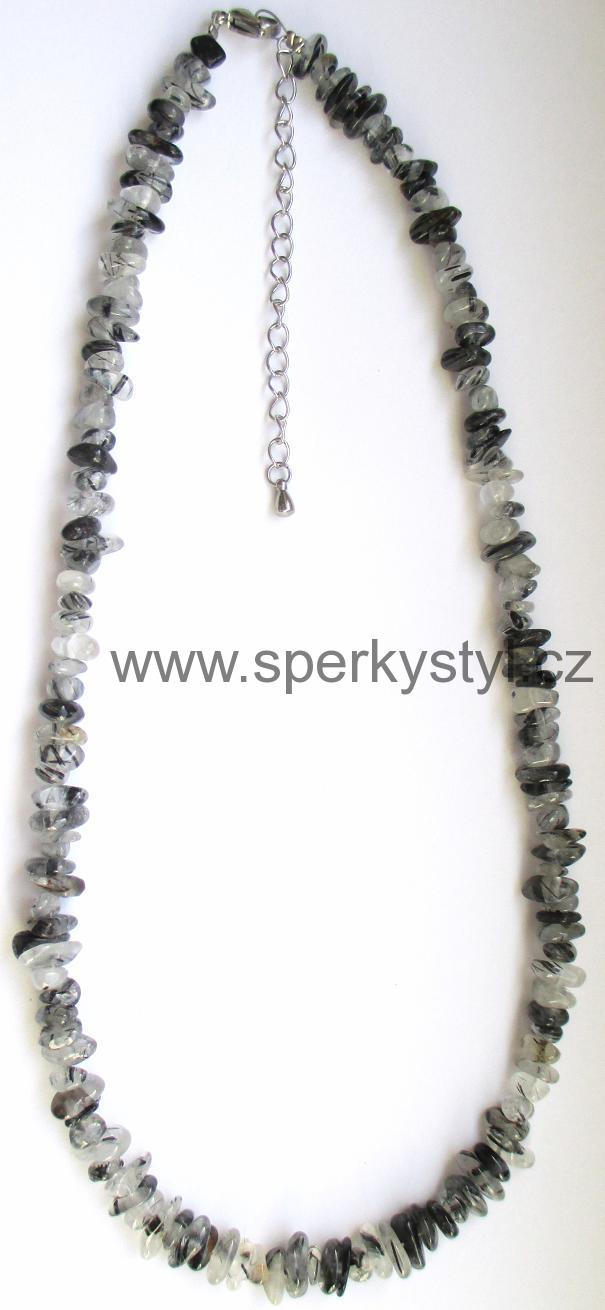 Elegantní náhrdelník z minerálu turmalín v křišťálu