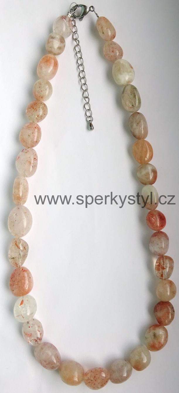 Elegantní náhrdelník z minerálu sluneční kámen