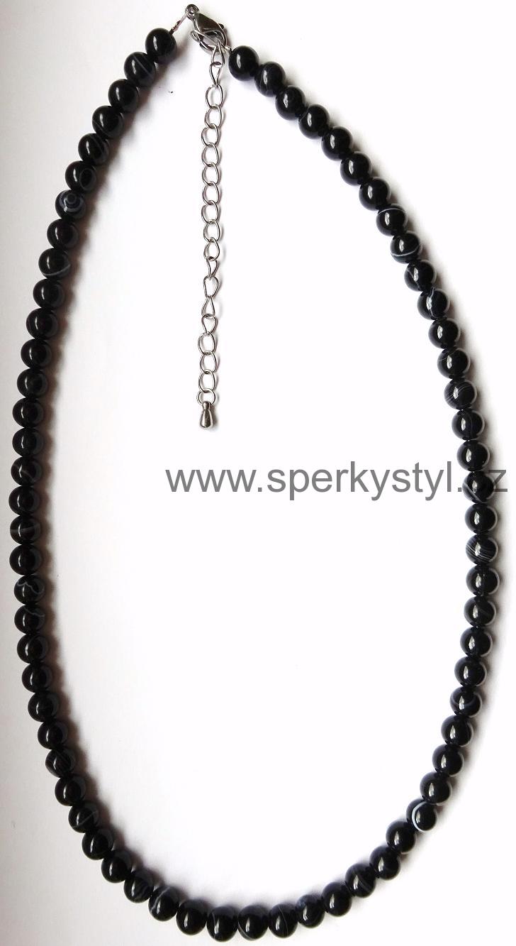 Elegantní náhrdelník z minerálu onyx