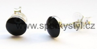 Elegantní stříbrné náušnice s minerálem onyx