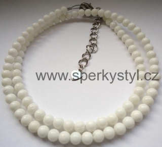 Elegantní náhrdelník z minerálu bílý pěnový korál
