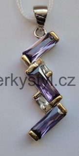 Elegantní stříbrný přívěsek se zirkony