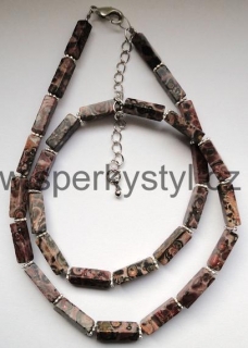 Elegantní náhrdelník z minerálu leopardí jaspis