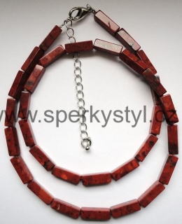 Elegantní náhrdelník z minerálu červený jaspis