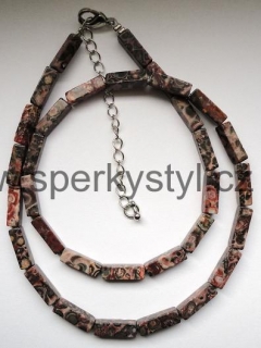 Elegantní náhrdelník z minerálu leopardí jaspis