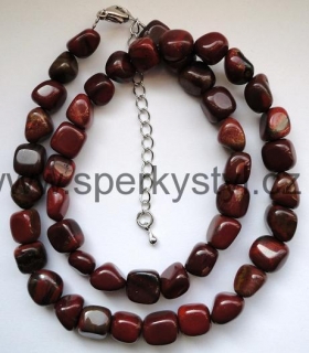 Elegantní náhrdelník z minerálu červený jaspis