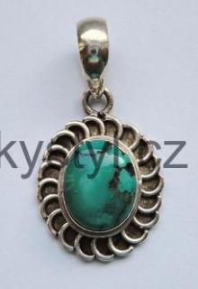 Elegantní stříbrný přívěsek s minerálem tyrkys
