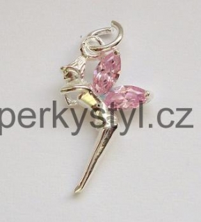 Elegantní stříbrný přívěsek se zirkonem ve tvaru víly