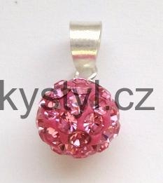 Elegantní stříbrný přívěsek osázený zirkony ve tvaru kuličky