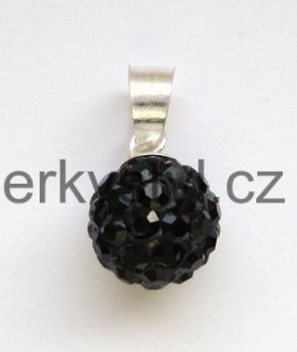 Elegantní stříbrný přívěsek osázený zirkony ve tvaru kuličky