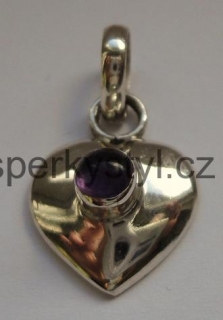 Elegantní přívěsek s minerálem ametyst