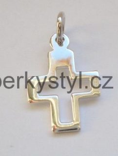 Stříbrný přívěsek ve tvaru křížku