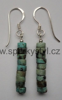 Elegantní stříbrné náušnice z minerálu africký tyrkys