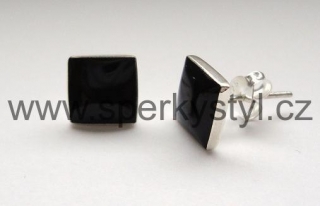 Elegantní naušnice s minerálem onyx