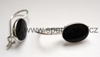 Elegantní náušnice s minerálem onyx - zapínací