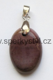 Elegantní stříbrný přívěsek s minerálem jaspis mokait