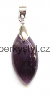 Elegantní stříbrný přívěsek s minerálem ametyst